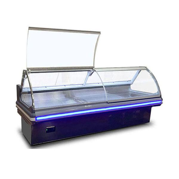 Tienda de carnes/supermercado/congeladora de vidrio de acero inoxidable para almacenar carne fresca