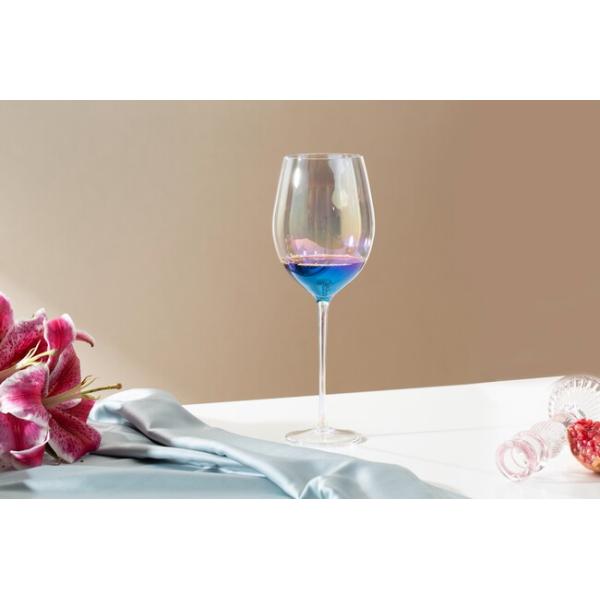 Rainbow Red Wine Glass Drinking Goblets Long Stem 750ml Lead Free Mouth Blown