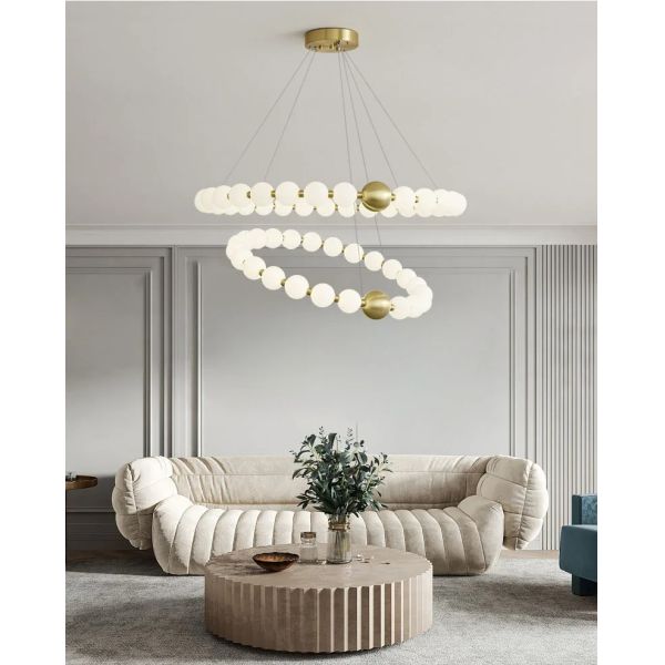 Round Ring Hanging Lamp Frosted Ball Ceiling Chandelier High Quality Living Room Dining Room Hanging Light (WH-AP-666)