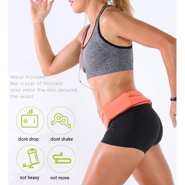 Ultra-thin invisible mobile phone multi-functional fitness outdoor waterproof high stretch belt waist bag