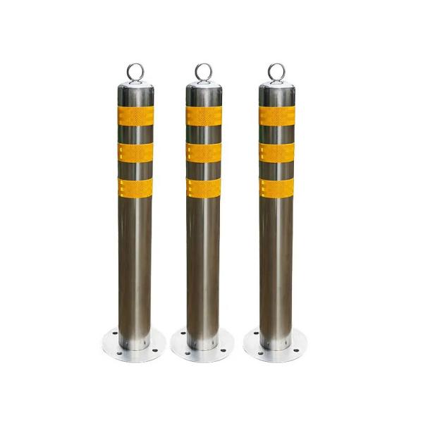 Barrière d'avertissement de la circulation Barrière de stationnement extérieure Barricade de couverture d'avertissement de poste Bollard en acier inoxydable