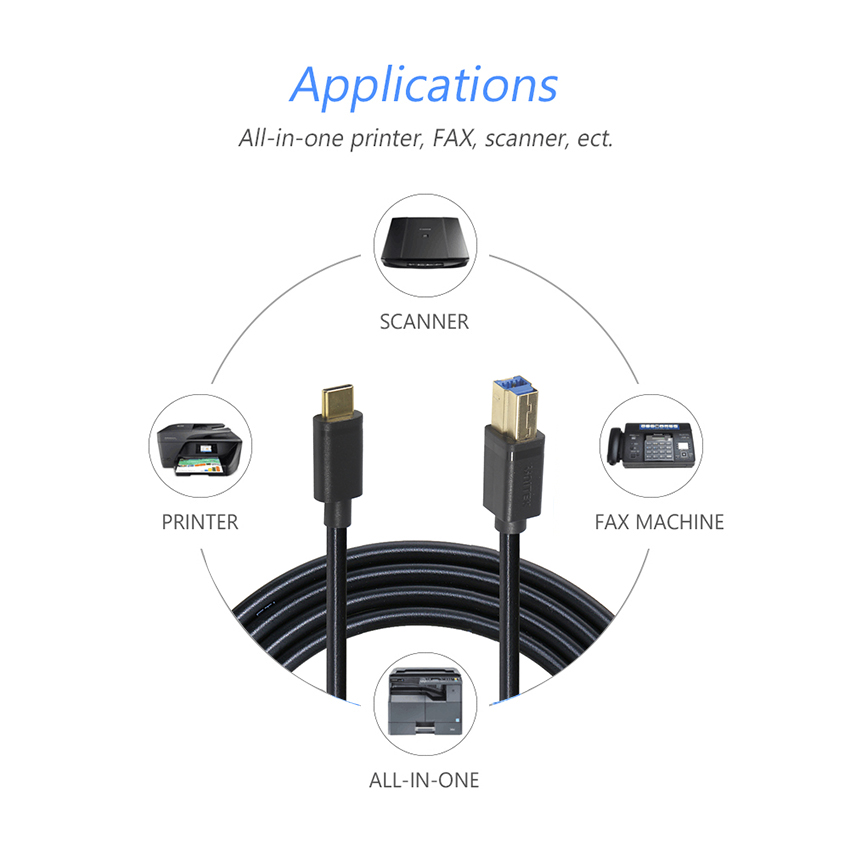 USB 2.0 Type C - мужской кабель передачи данных для принтеров и сканеров