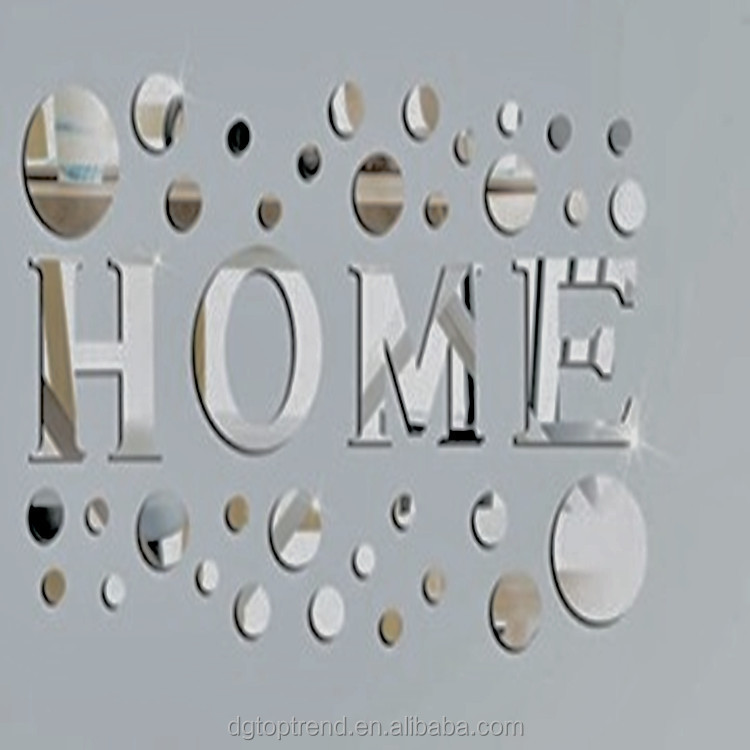 Self-Adhesive 3D DIY Mirror Circles with Cutting Service Peel & Stick Wall Art