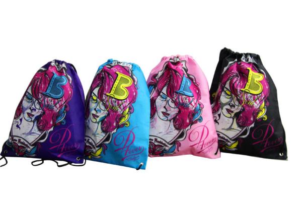 Colorful 75g Unwoven Drawstring Back Bag, Non Woven Carry Bag For Advertising, Gift