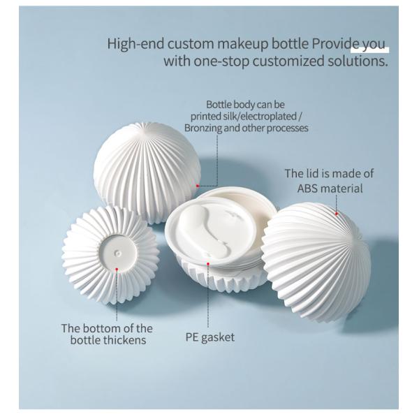 50g Skin Care Cream Jar Sphere Shape Cosmetic Plastic Jars Customized For Packaging