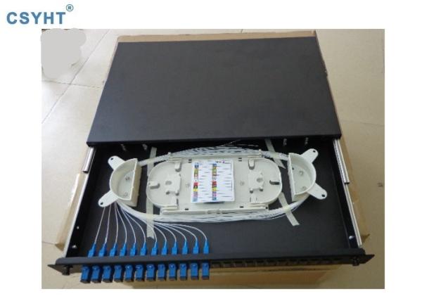 Standard 1U 19'' Rack Mount SC 24 Ports FTTH Fiber Optic Patch Panel Optical Drawer