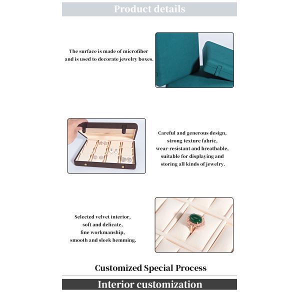 Caja de joyas de cuero para el almacenamiento elegante y seguro de los aretes de la pulsera del collar