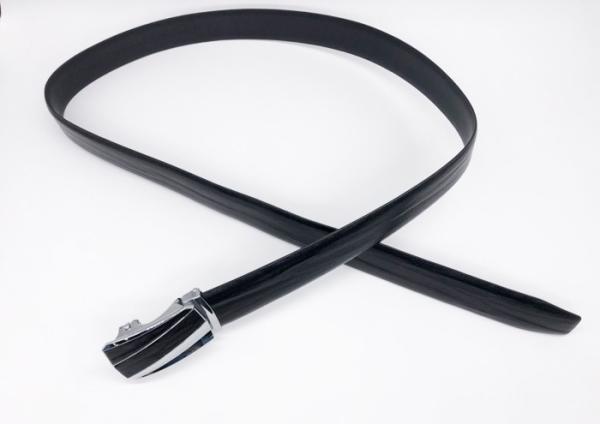 Cor automática de couro genuína do preto da largura da correia 3.5cm da curvatura dos homens