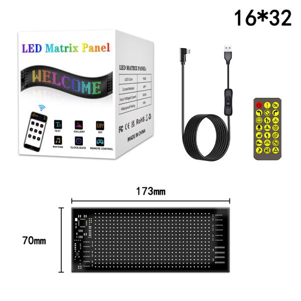 Программируемый DIY Прокрутка текста 5V USB беспроводное управление RGB гибкий светодиодный автомобильный знак для рекламы