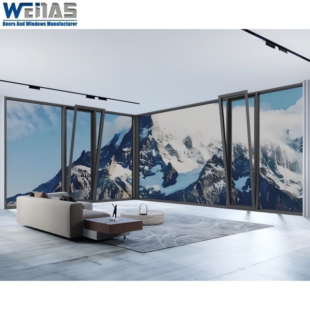 Energy Saving Thermal Insulation Aluminium Tilt And Turn Windows Multi Functions