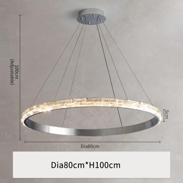 Silver Crystal Chandelier For Living Dining Room Luxury Ring Staircase pendant lighting for dining room(WH-CY-192)