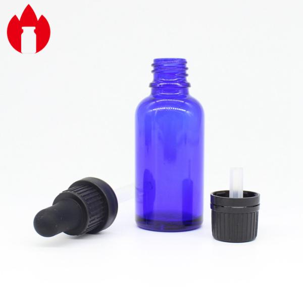 30ml Blue Essential Oil Glass Vial With Dropper Caps