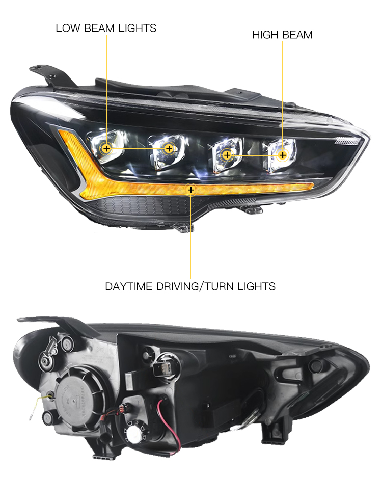 Hyundai IX35 Tucson 2018 2020 Accessories LED Head Lights Headlights Front Lmap Upgrade 4 Lens Demon LED Headlamps