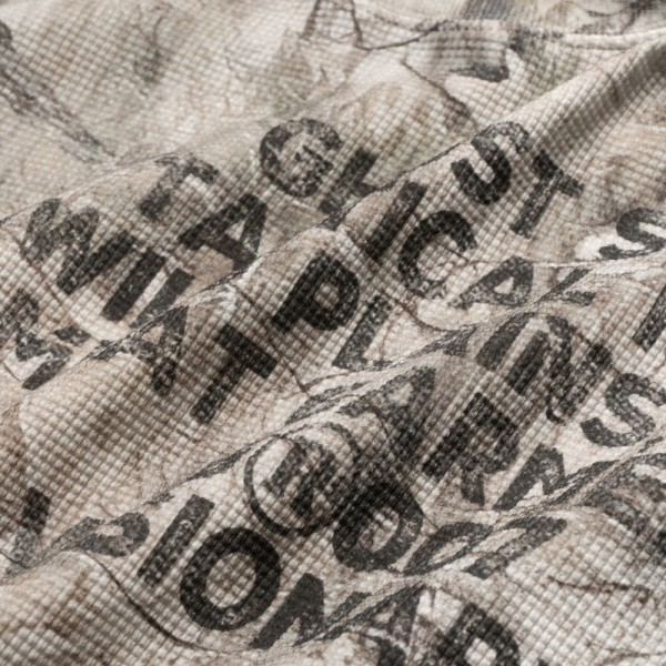 Branch Camo Waffle Long Sleeve Top, Boxy Oversized Functional Shirt with Heat Transfer Tactical Print | OEM ODM Customizable