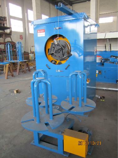 Blue Automated Steel Wire Take Up Machine With Pneumatic Brake Low Noise