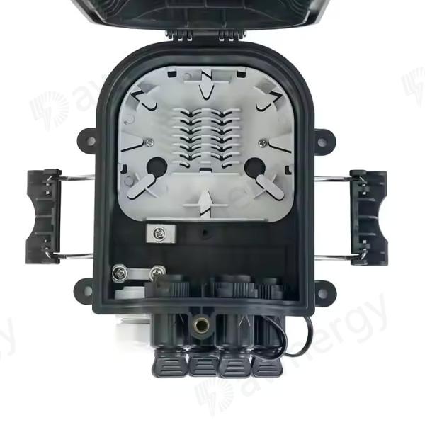 IP68 Grado 12 Caja de empalme de fibra de capacidad en negro