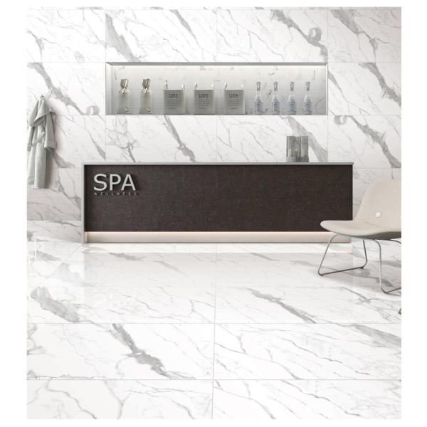 la teja blanca de la porcelana del SGS Carrara de los 45X90cm, pared del fondo de 31KG/ctn TV teja esmaltado