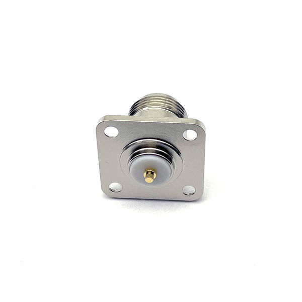 N Type Female Flange RF Coaxial Connector with IP65 Rating Phosphor Bronze Contact for 0~3GHz Frequency