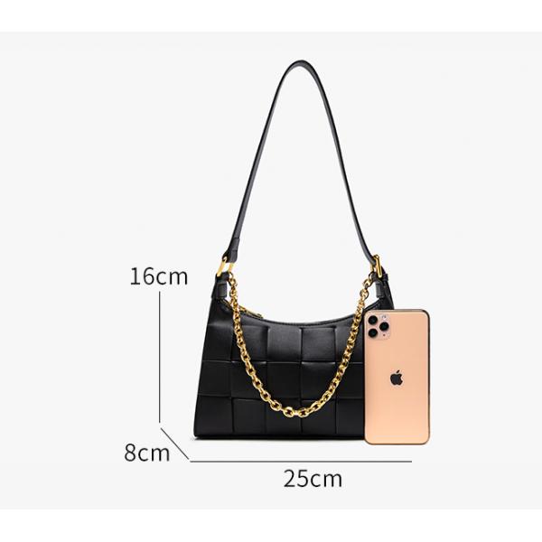 PU Women'S Trendy Niche Design Woven Bag Under The Leg PU Shoulder Bag