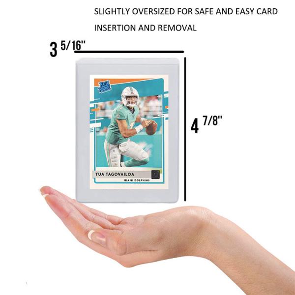 PVC 4x3in Semi Rigid Pokemon Plastic Sleeves , 50pcs Baseball Card Hard Plastic Protectors