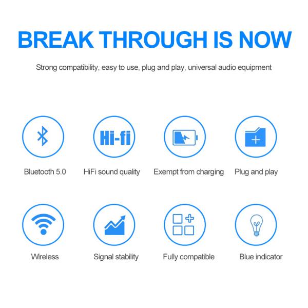 Stereo BT RCA USB 3.5mm AUX Mini Amplifier HIFI Audio USB BT 5.0 Transmitter Receiver for TV PC Home Stereo Car Audio