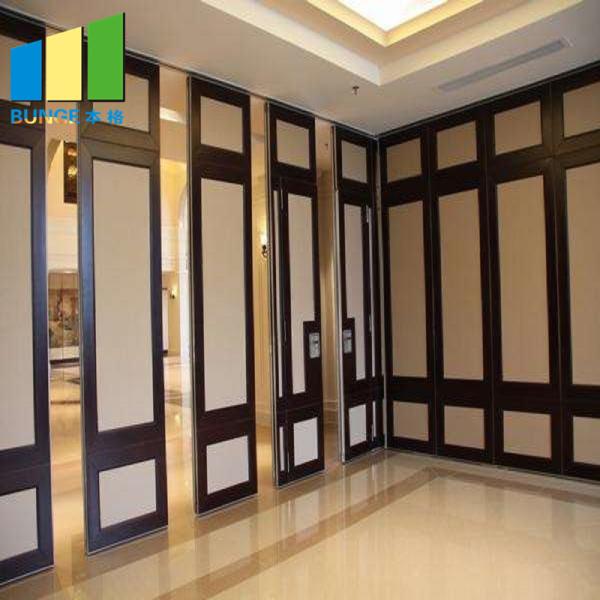 Office Wooden Soundproof Mobile Acoustic Partition Folding Wood Doors