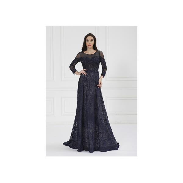 Spring Autumn Long Sleeve Wedding Dresses , Spandex / Polyester Long Dresses For Weddings