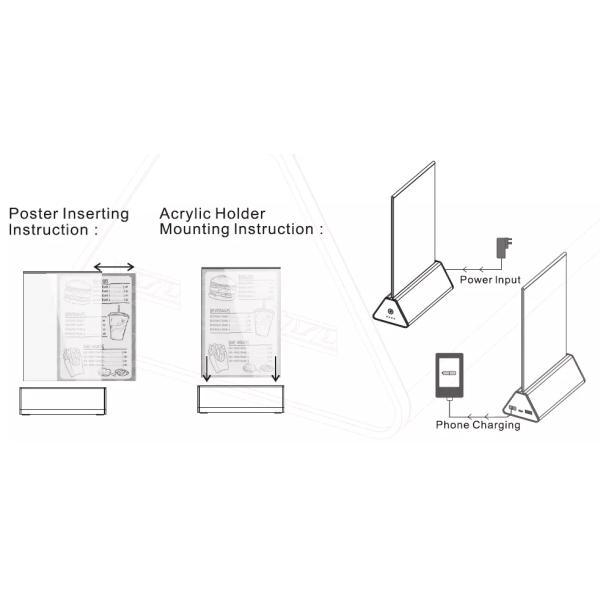 KTV Bar Commercial Phone Charging Station Menu Power Bank Aluminum Shell