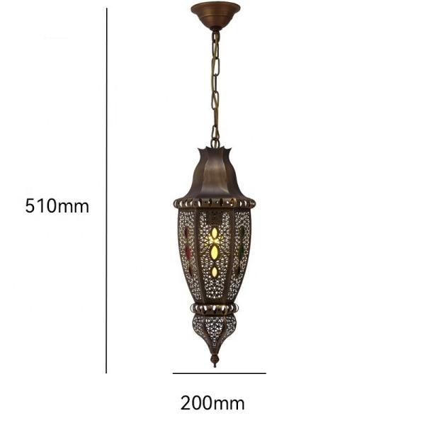 220V Interior Modern Style Handmade Copper Lanterns Muslim Vintage Style