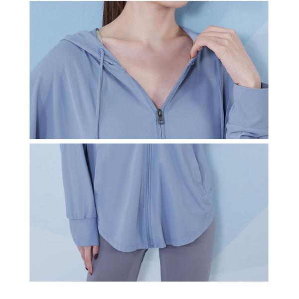 Lightweight XS-5XL Long Sleeve Zip Up Hoodie Women Running Wear