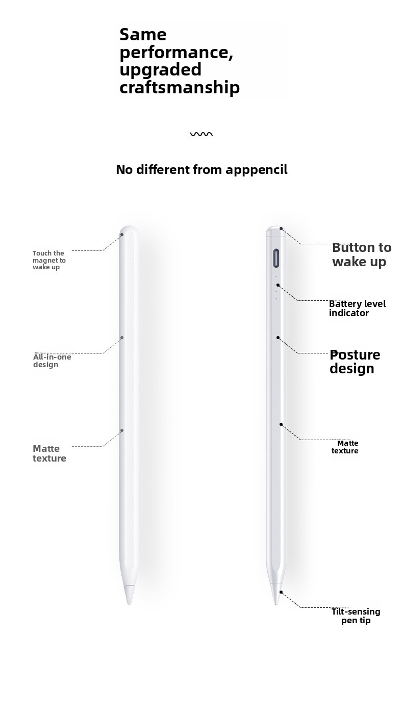 Metal Capacitive Pen for Touch Screen Painting and Handwriting Compatible with Active iPad and for Pencil Adsorbable