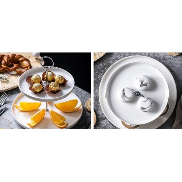 Contemporary 2 Tier Porcelain Cake Stand Tableware Accessories