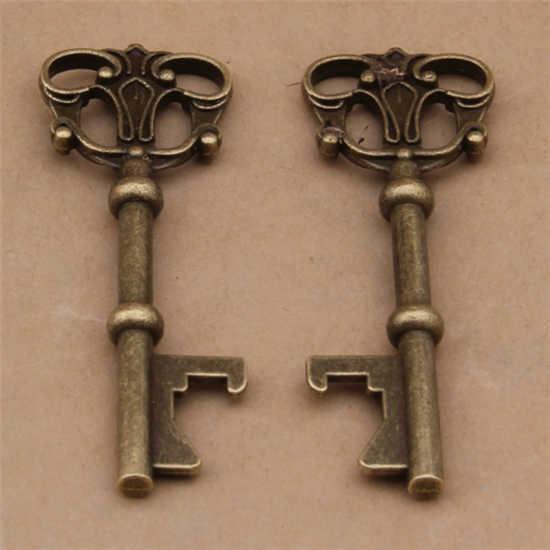 Die casting antique key shape beer bottle opener, innovative wedding favor, cheap promotion gift, bronze / copper coatin