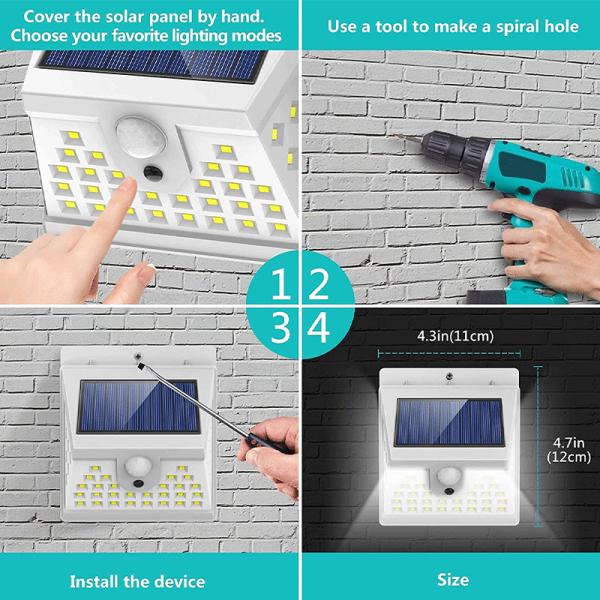 3 Modes IP65 3.7V Outdoor Solar Spot Lights Waterproof Heat Resistance