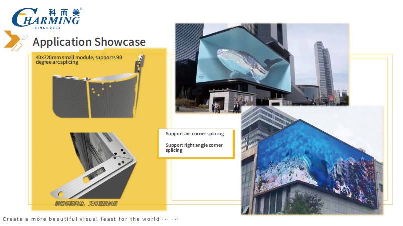 P6 Outdoor LED display Thin and light for advertising support arc corner splicing with high brightness