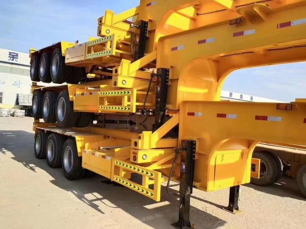 12.00R20 Tire Skeleton Container Semi Trailer With WABCO Or Haldex Brake System And 4/12 Twist Locks
