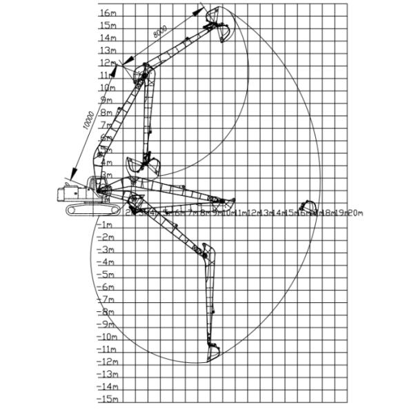 Máquina escavadora longa amarela Booms Alloy Steel 18M prático do alcance de CAT 320C