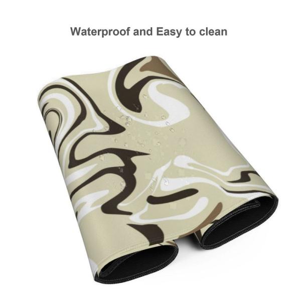 Smooth Surface 900*400*3mm Abstract Strata Liquid Fluid Pattern Mouse Pad With Lock Edge