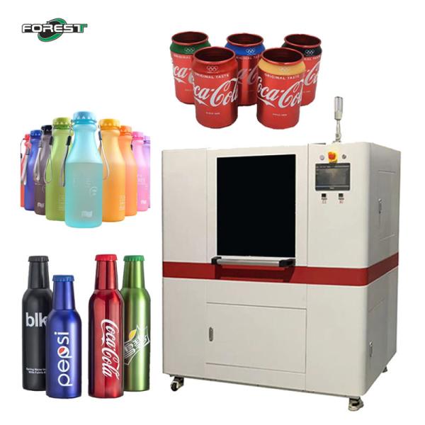 UV Digital Inkjet Printer for Cylindrical Objects Aluminum Cans Stainless Steel Thermos Bottles