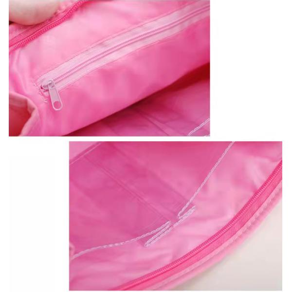 Diamond Stitch Pattern Zipper Cosmetic Bag For Travel 19cm×12cm×6cm