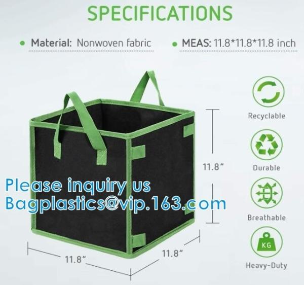 Gallon Square Grow Bags, Thick Fabric Bags With Handles For Indoor And Outdoor Garden Veggies Flower Planter