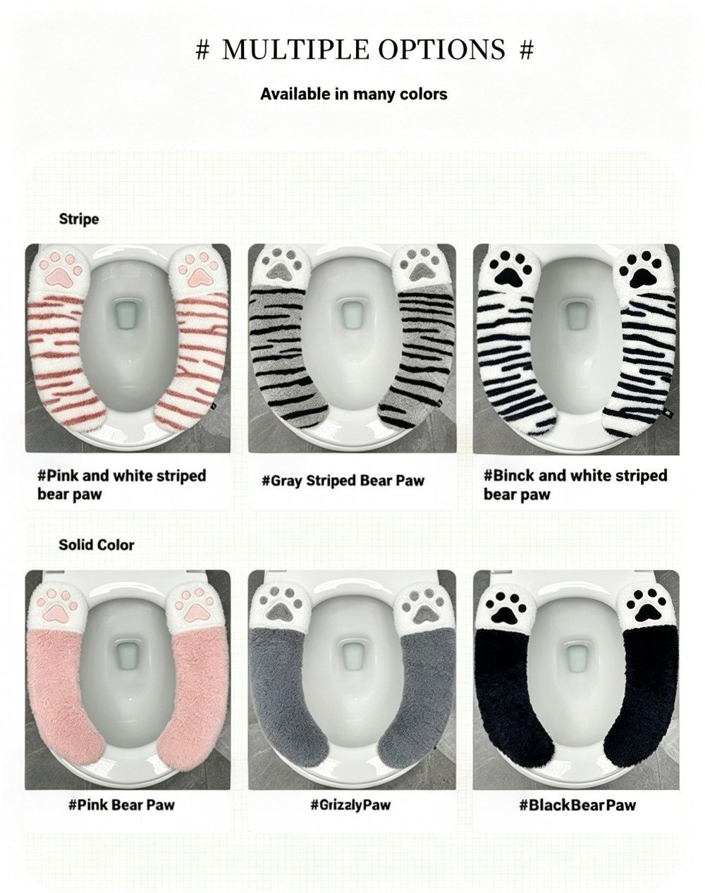Washable Reusable Toilet Seat Cover With TPR Adhesive Back For Comfort