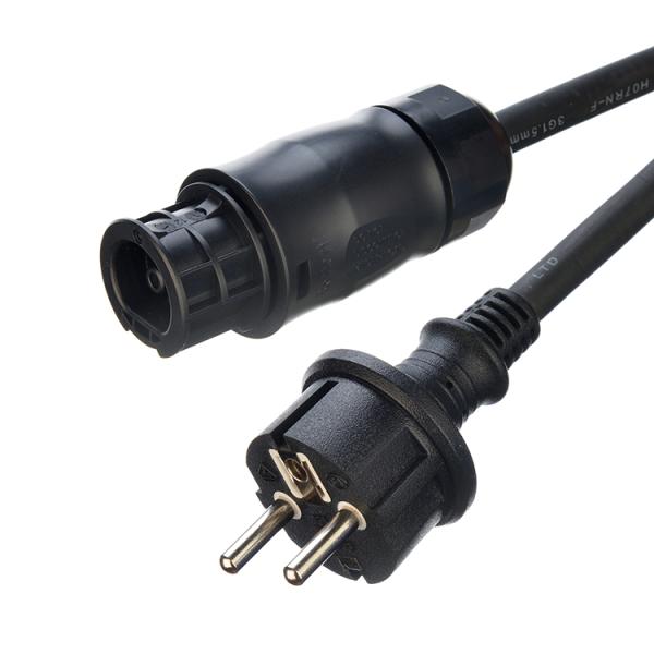 Certified DIN VDE 0620/EN 50075 1990 Insulated Rubber Cable Euro 16A 3 Pin Plug H07rn f for Solar PV1-f Cable 4mm2 6mm2