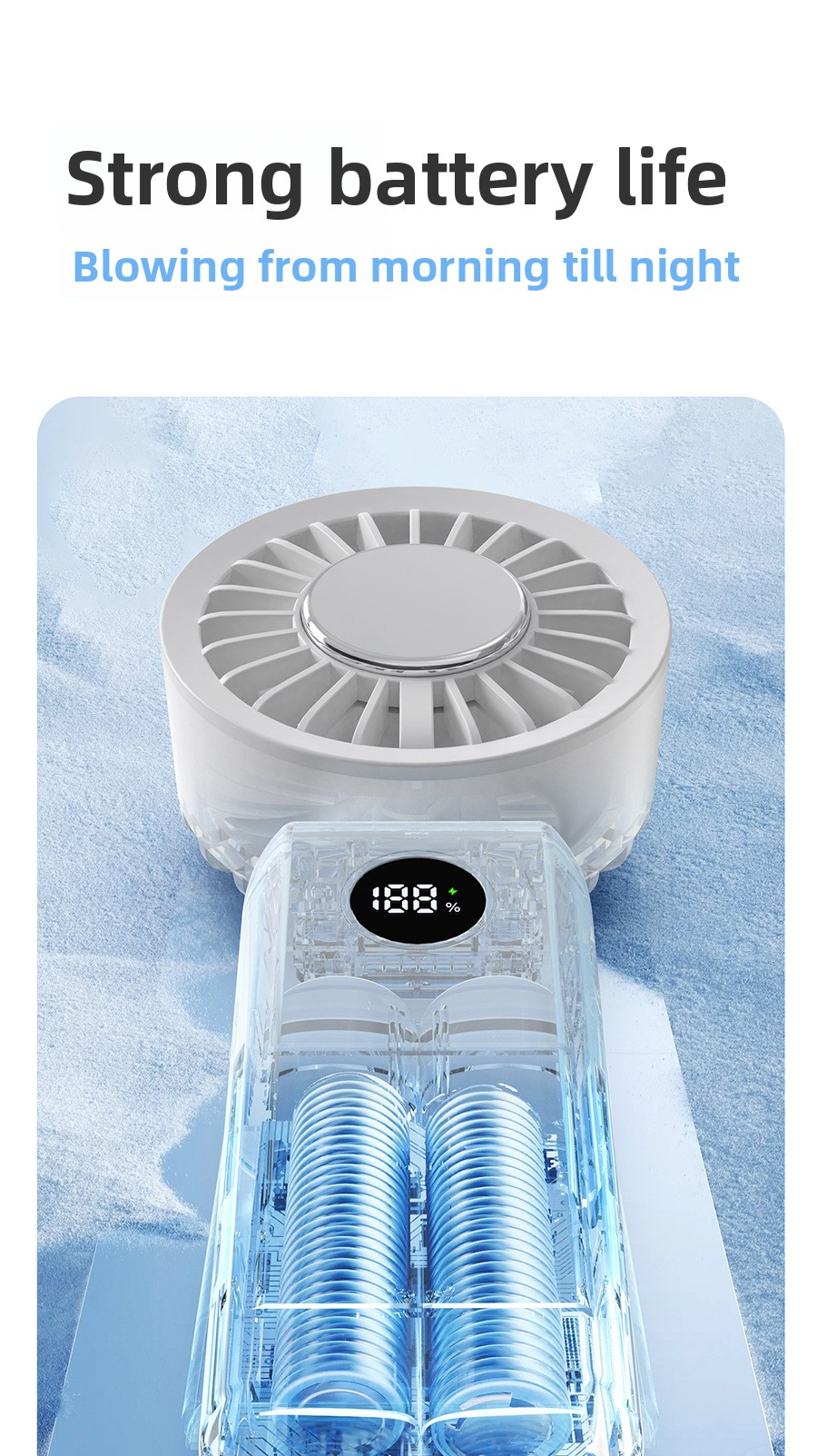 Digital Display Foldable Handheld FanMini Portable USB Fan for Home and Travel
