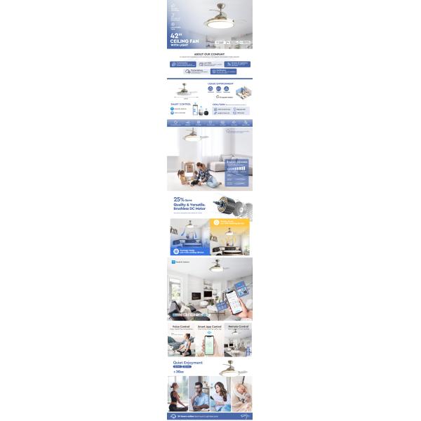 1stshine DC Motor Ceiling Fan Окончательное решение для тихого и стильного пространства