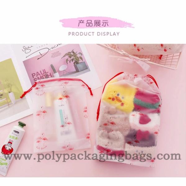 White Frosted CPE Drawstring Pouch Bag For Girls Personal Belongings Gift Packaging Bag