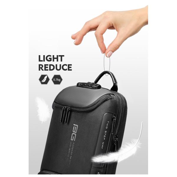 Легкая большая чёрная мужская сумка защита от кражи прочная