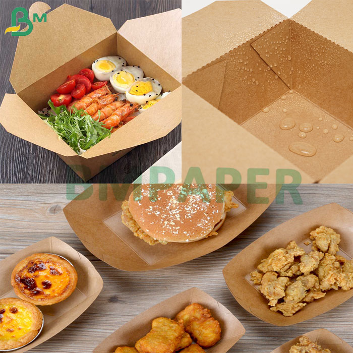 Brown Kraft Paper  крен листа доски еды салатницы PE 450gsm Брауна Kraft бумажный безопасный