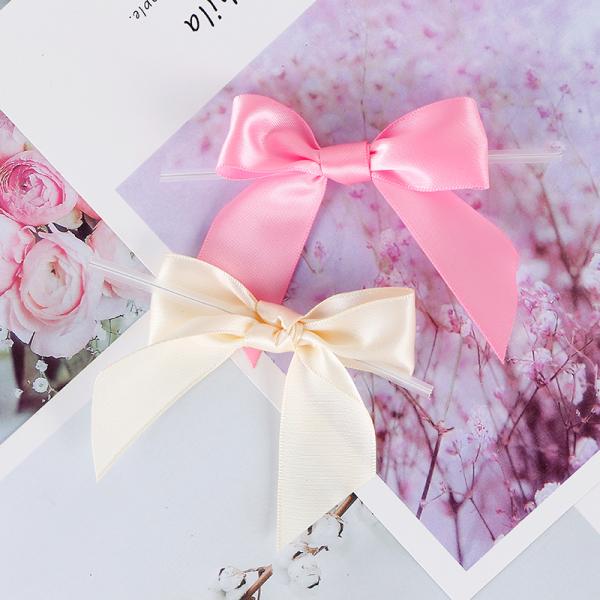 Lighted Valentine Bows Handmade MSD Polyester Pink Ribbon Bow Pre Tie Decoration Bow
