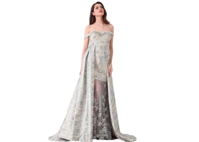 Sweetheart Unique Off Shoulder Long Womens Evening Gowns Embroidery Decor
